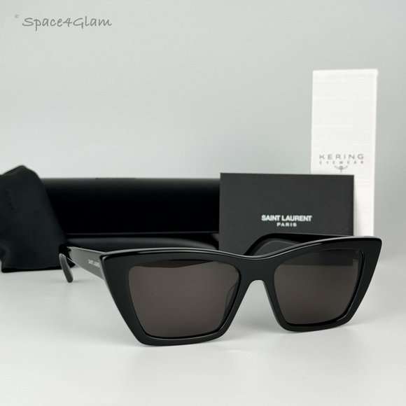 NEW Saint Laurent SL276 MICA 001 Black Gray Cat Eye Women Sunglasses - Picture 3 of 12